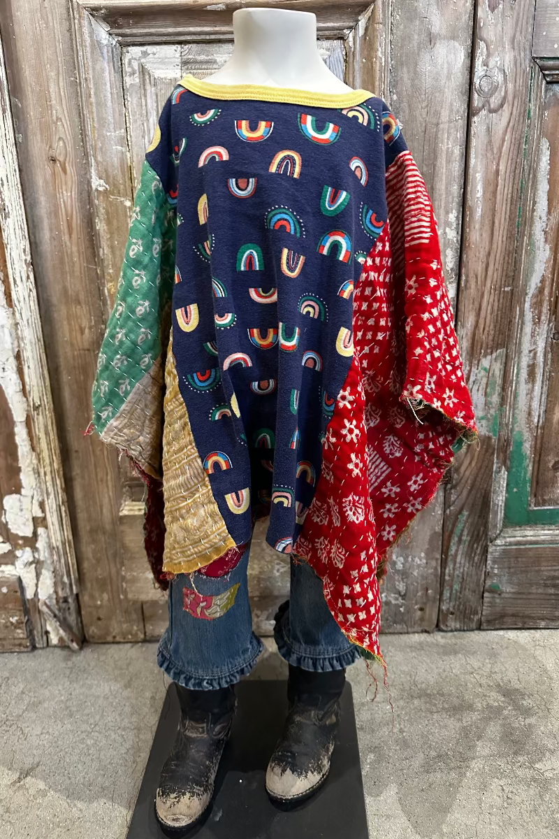 6y Up Cycled Pajama Poncho
