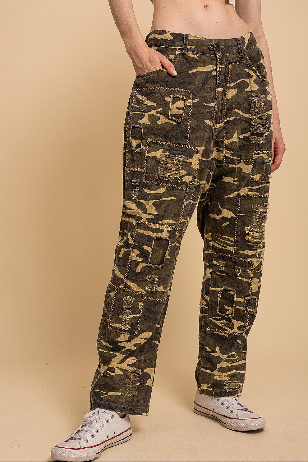 Patched Camo Pants