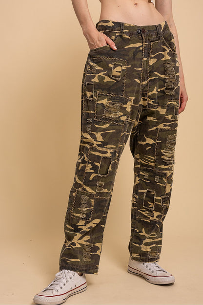 Patched Camo Pants