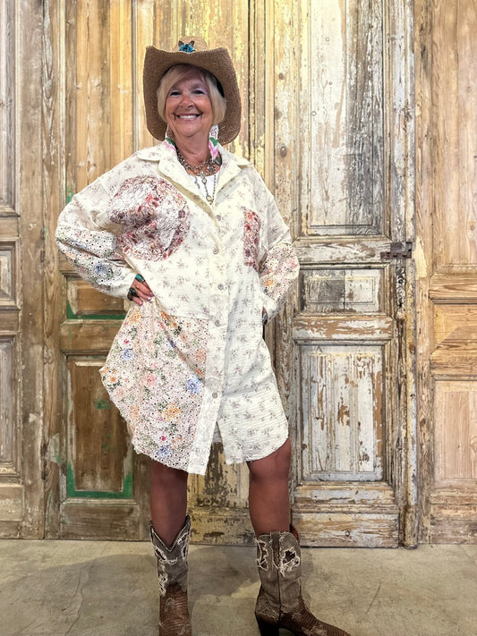 Long Peace & Lace Top