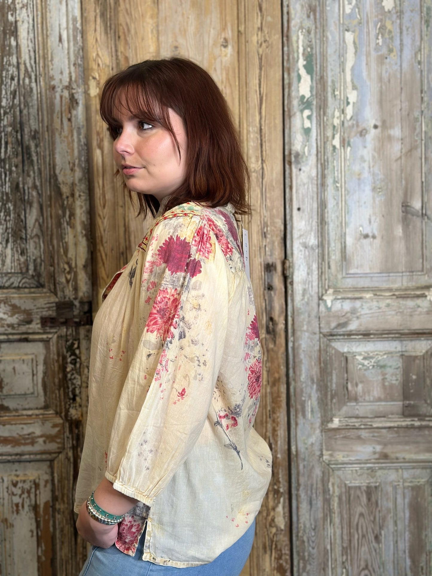 1/4 Front Floral Blouse
