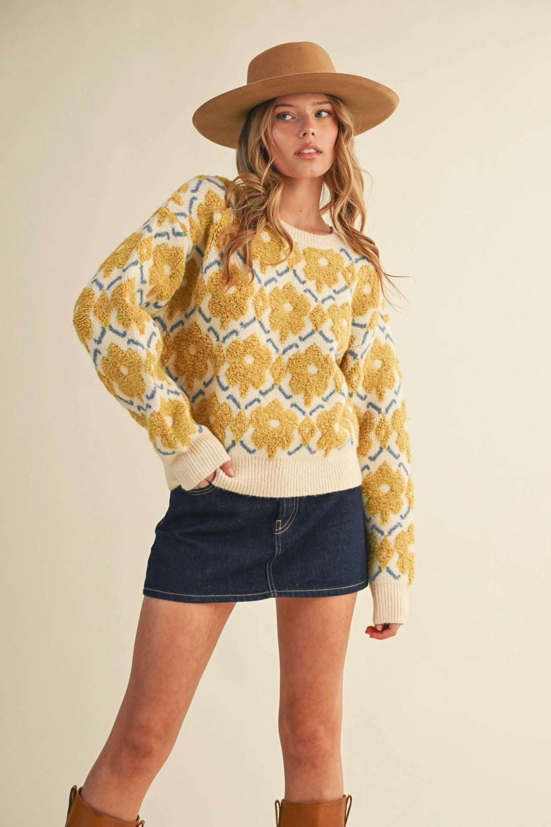 Happy Yellow Flower Sweater