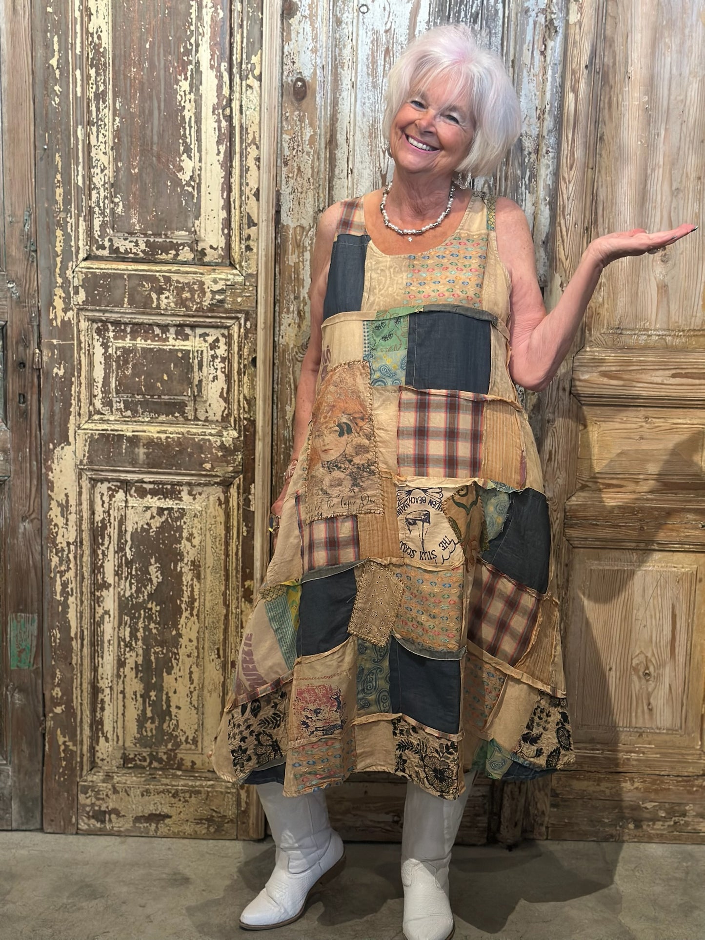 Sleeveless Patchwork Dress