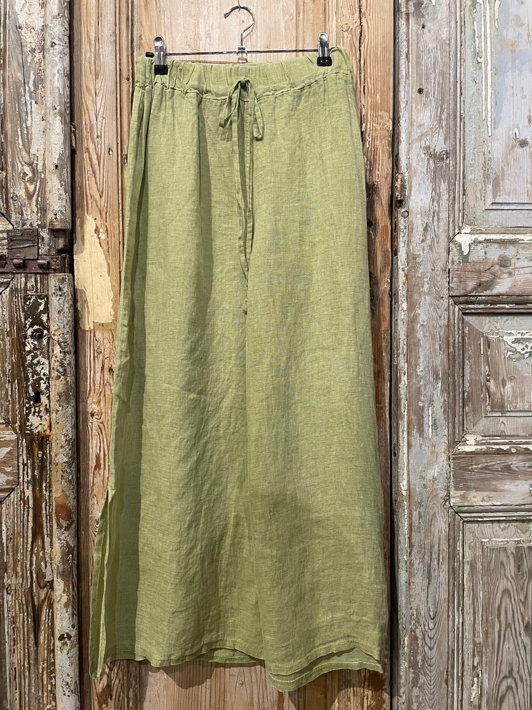 Side Slit Linen Pants