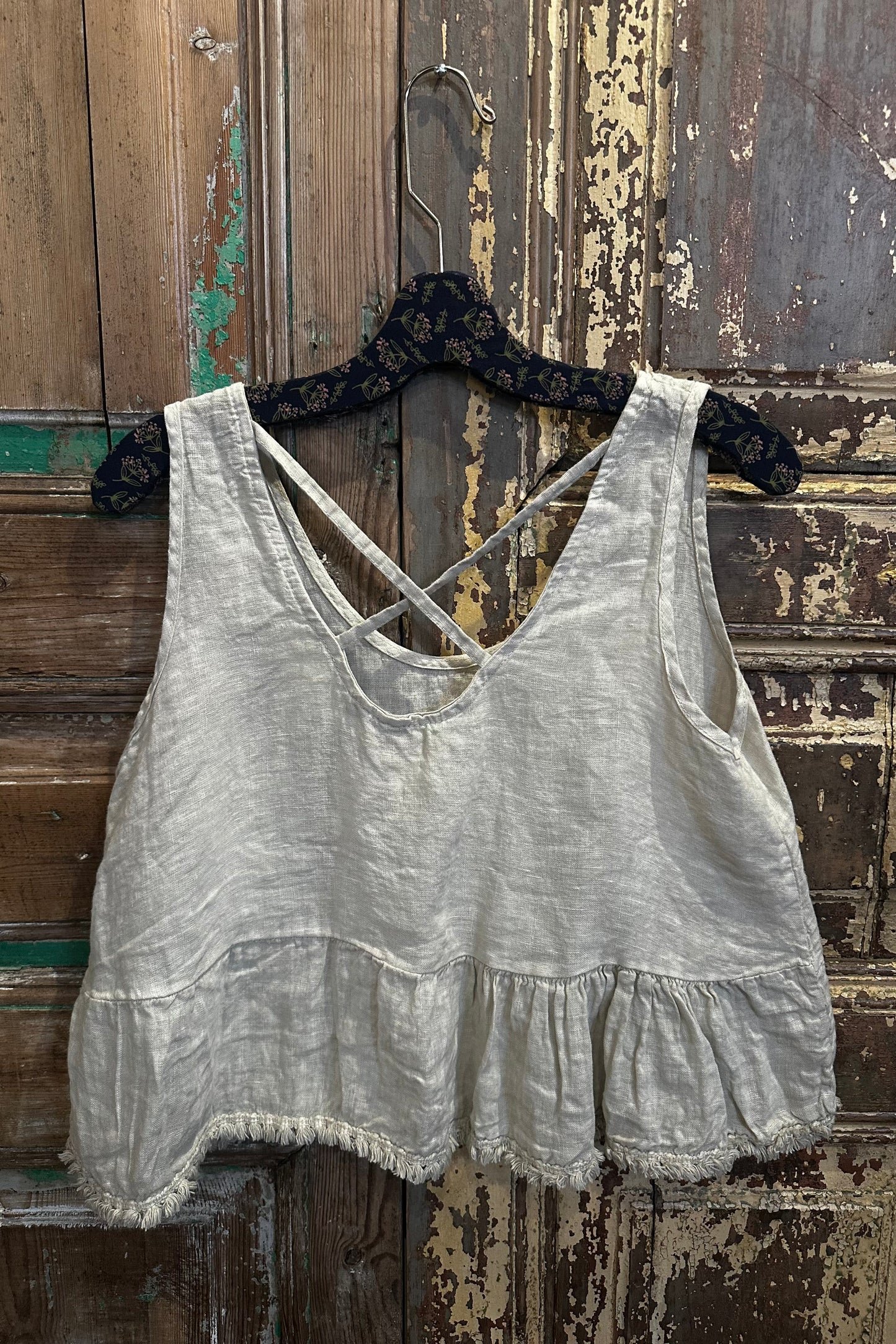 Cross Back Ruffle Top