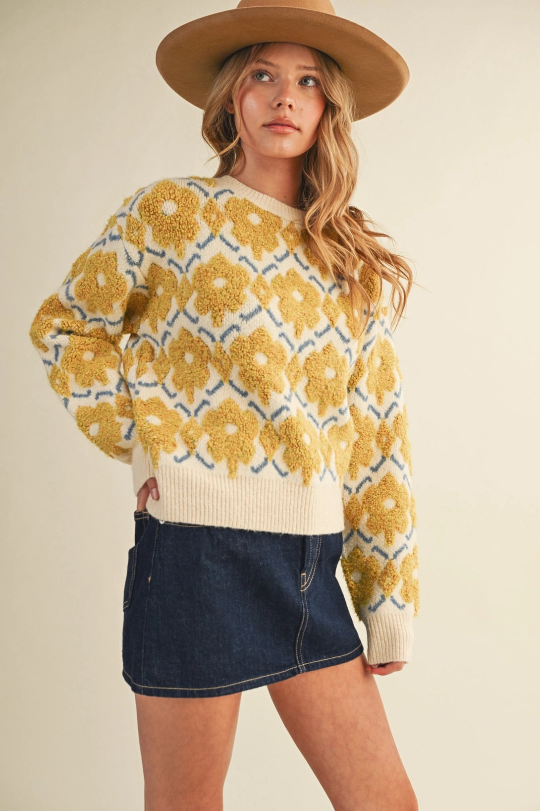 Happy Yellow Flower Sweater