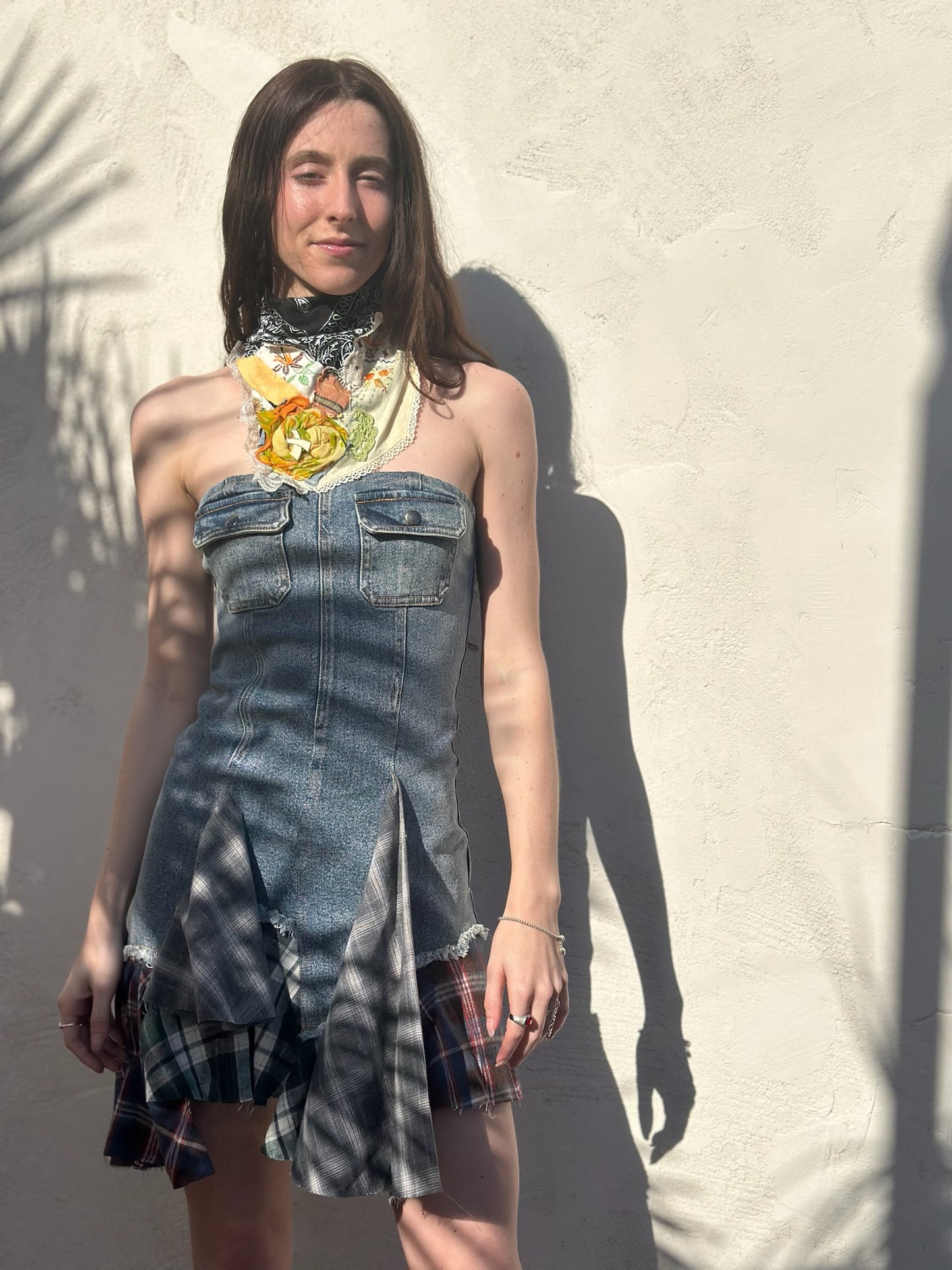 Strapless Flannel Dress