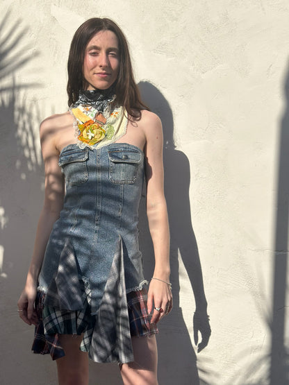 Strapless Flannel Dress