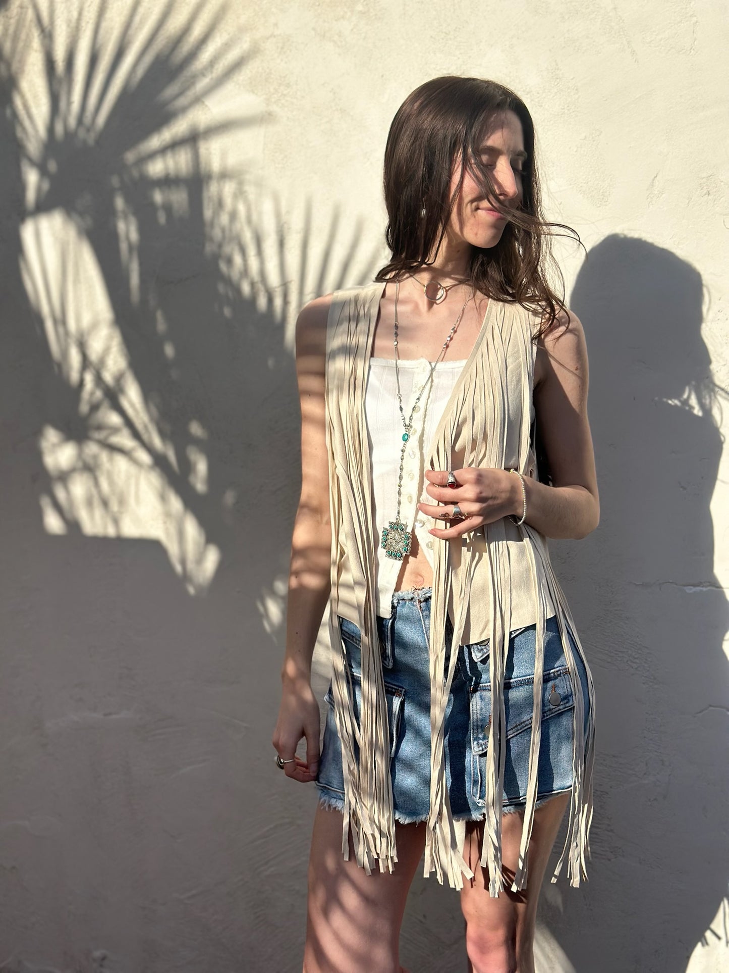 Front Pockets Denim Mini