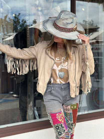 Distressed Painted Hat