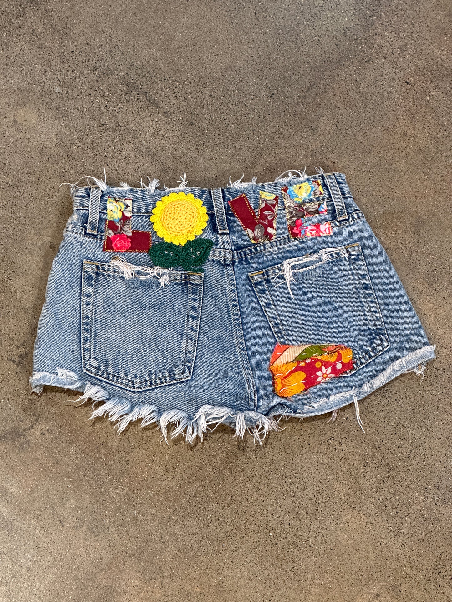 Size 26 Up Cycled Love Shorts