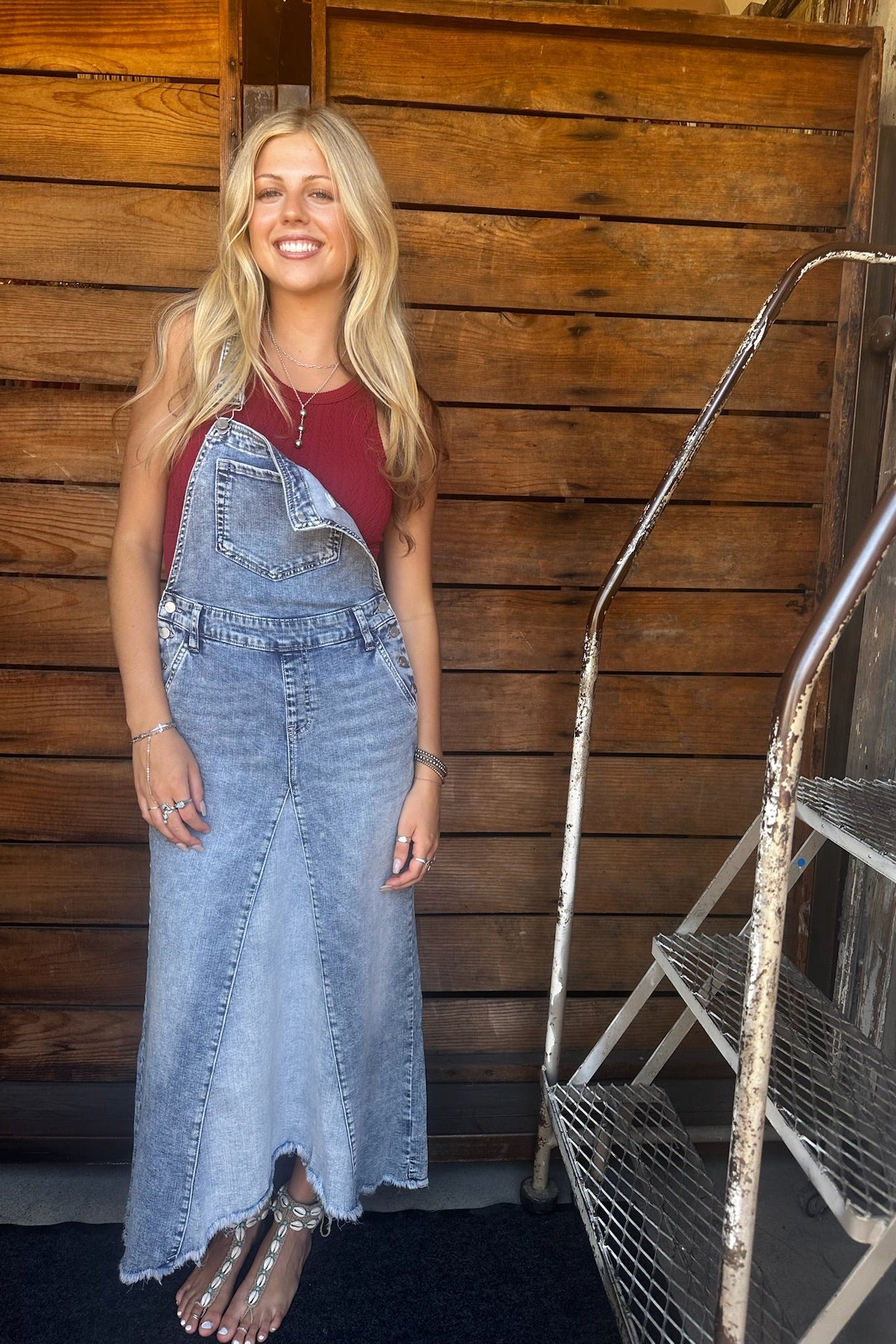 Pieced Denim Jumper