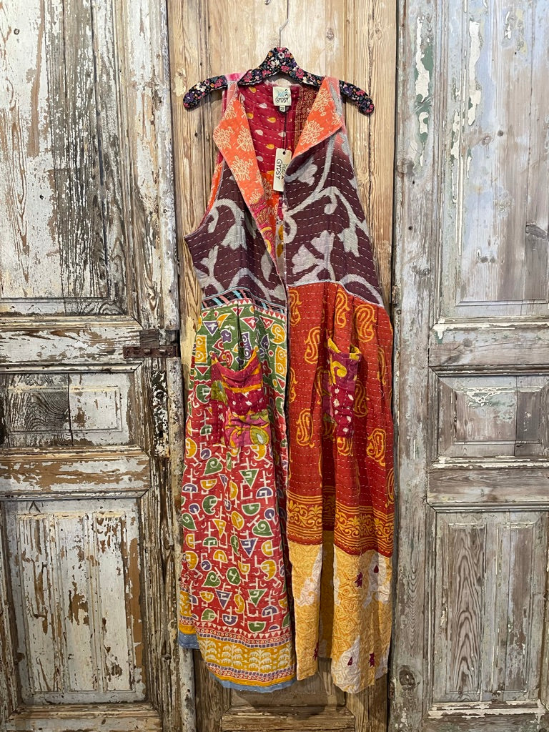 Kantha Sunrise Vest Duster