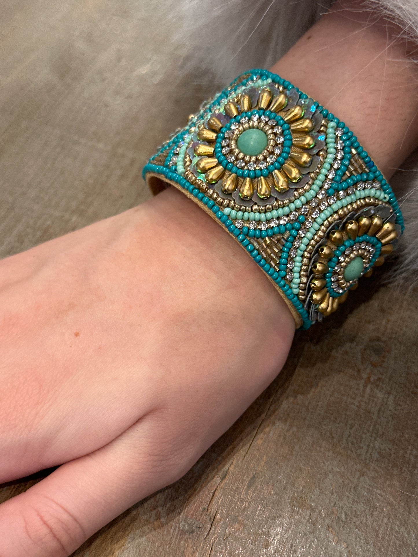 Beaded Metal Cuff