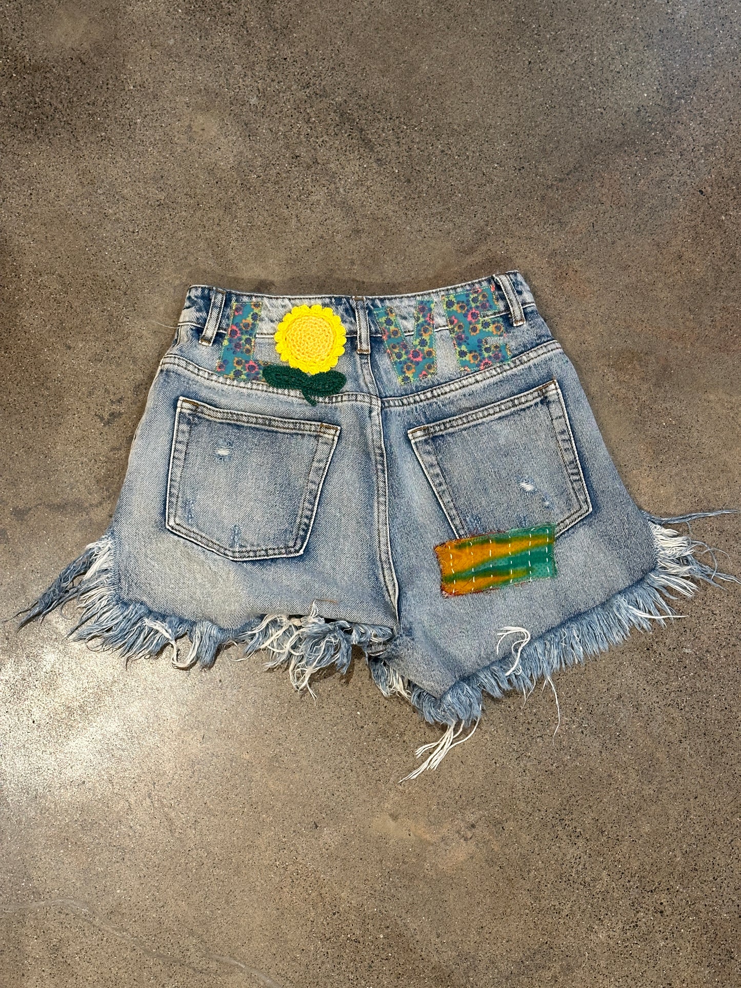 Size 26 Up Cycled Love Shorts