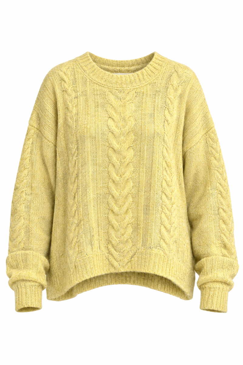 Yellow Cable Sweater