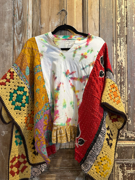 Ruffled Crochet Poncho