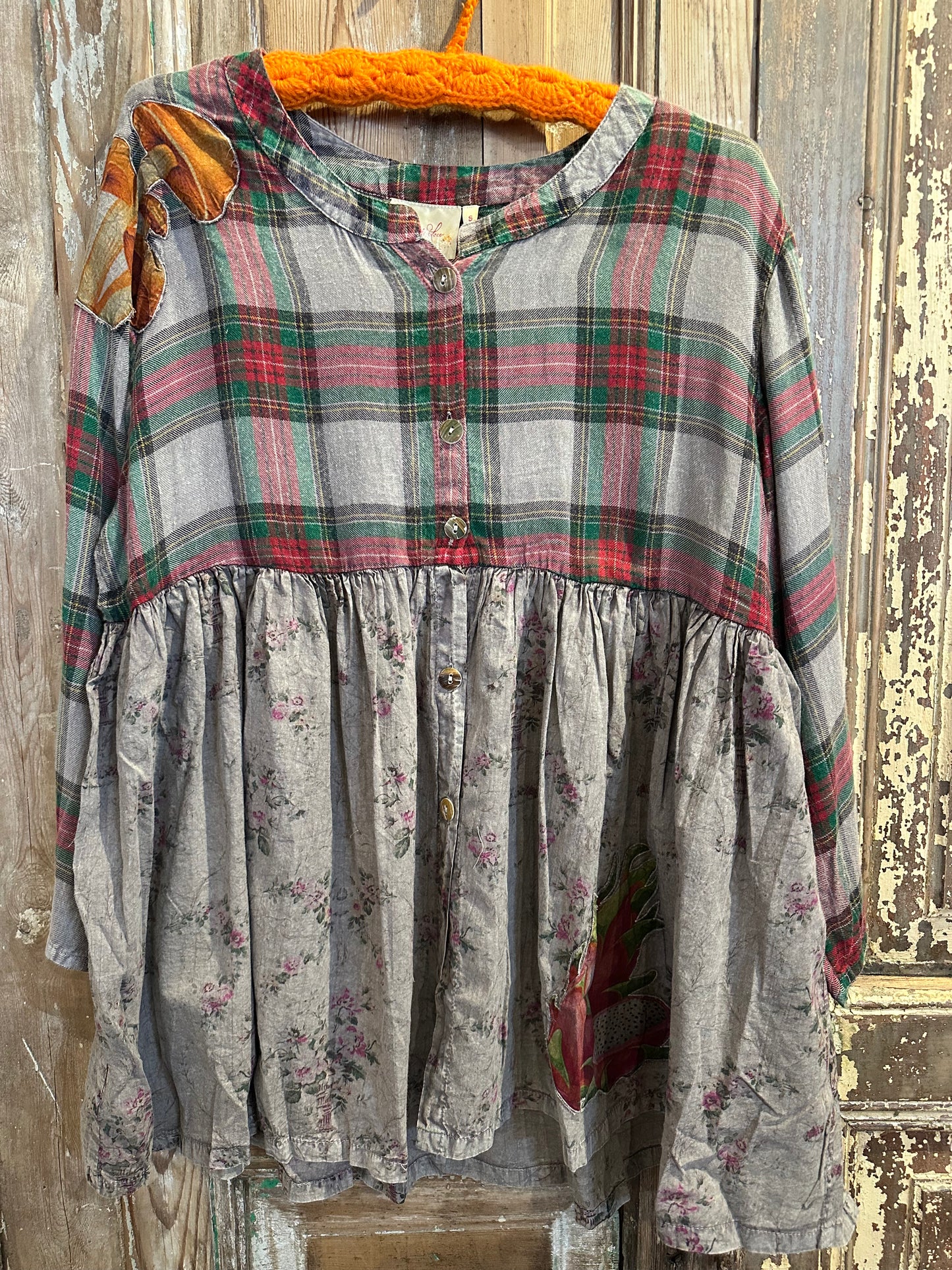 Floral & Plaid Babydoll Top