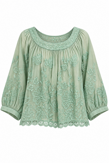 Round Neck Embroidery Blouse