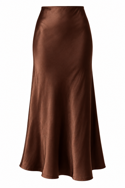 Fit & Flare Satin Skirt