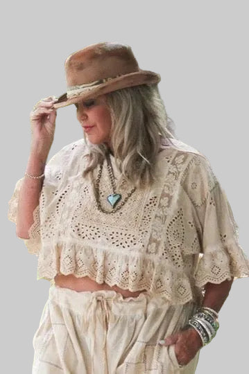 Softly Worn Eyelet Top