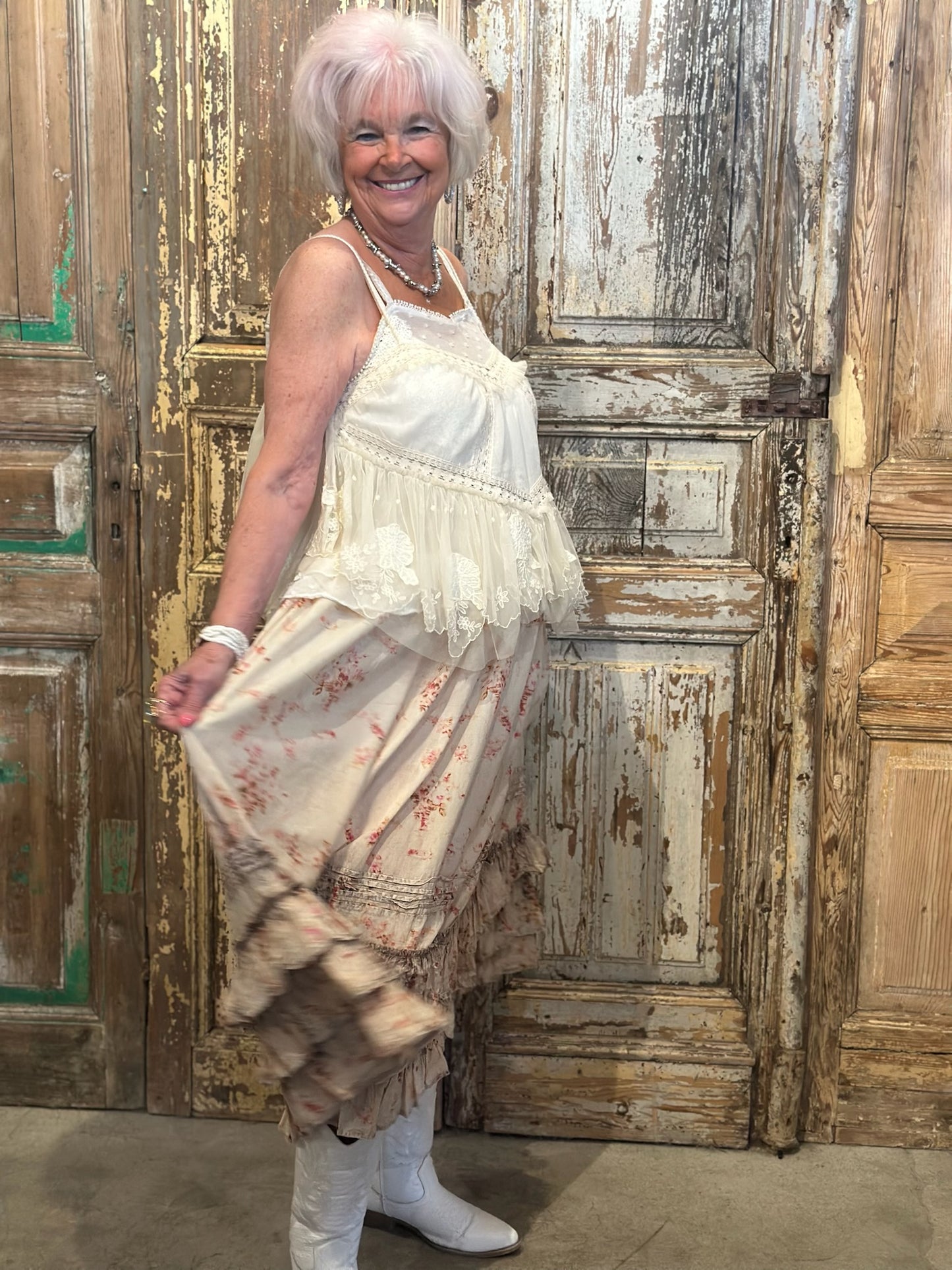 Floral Ruffle Midi