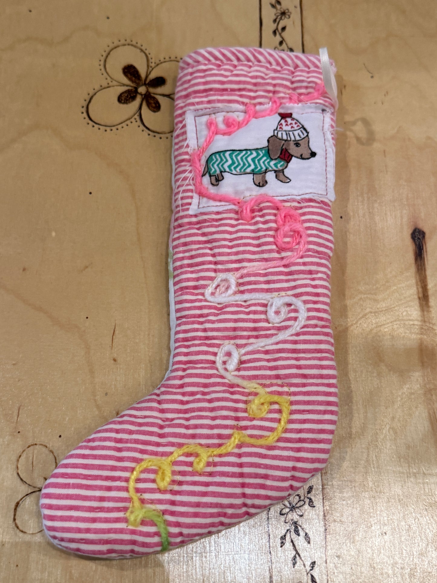 Striped Dog Mini Stocking
