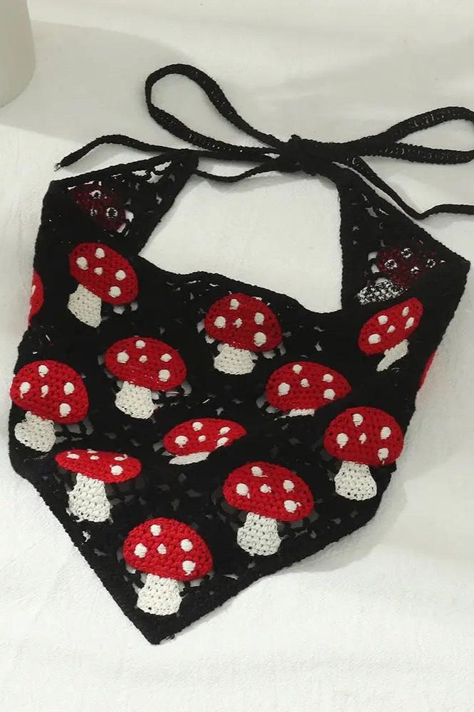 Mushroom Crochet Bandana