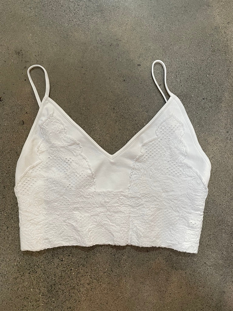 Lace Embroidered V-Neck Bralette