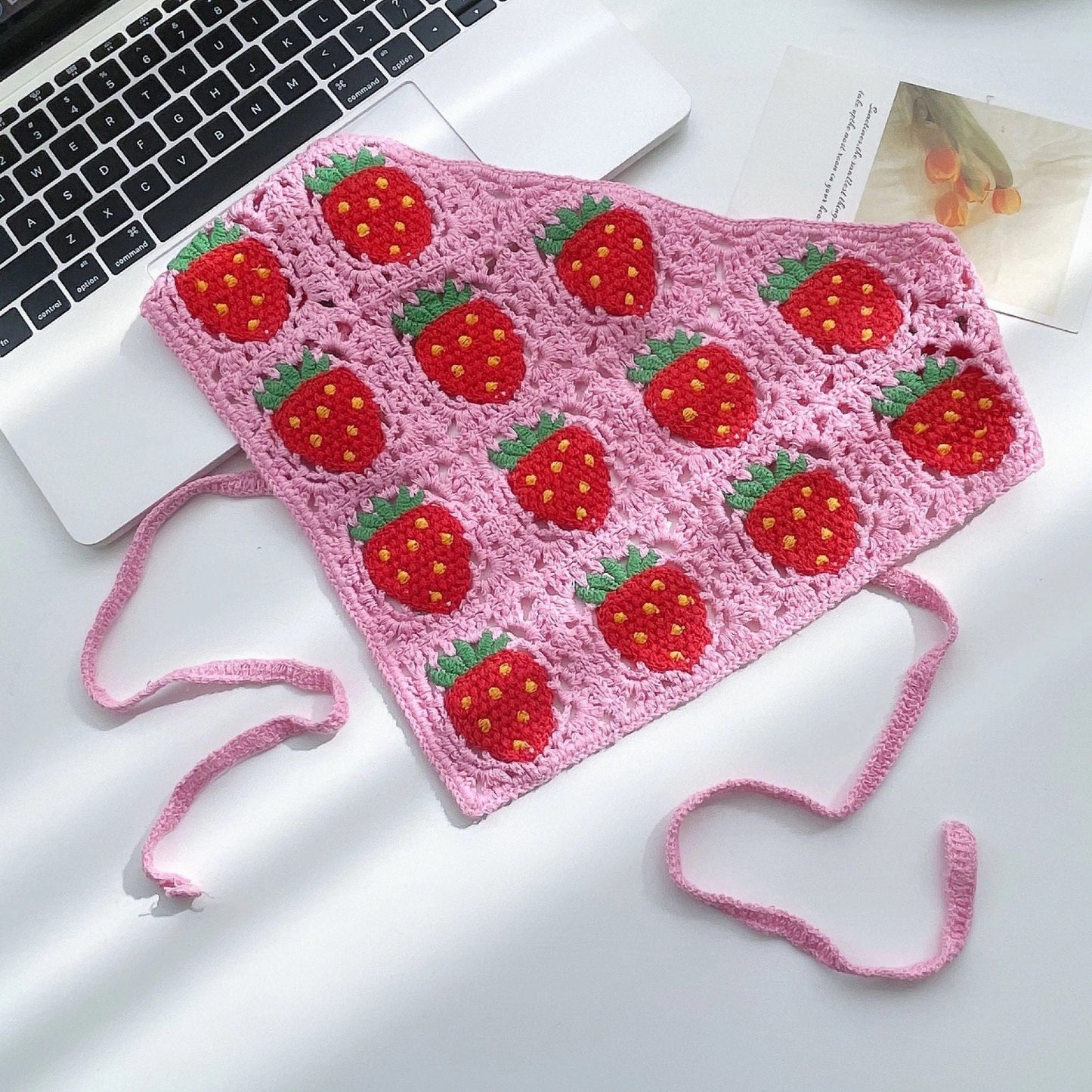 Strawberries Crochet Bandana