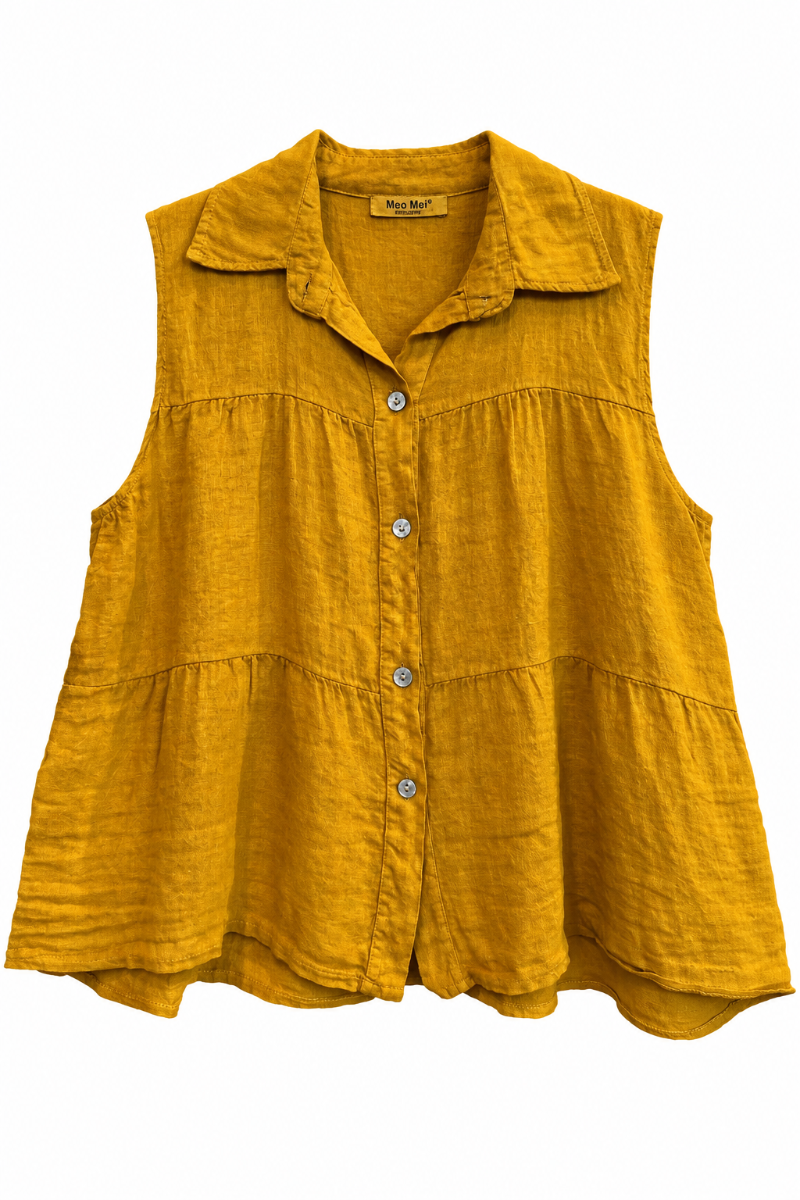 Sleeveless Linen Top