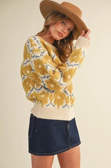 Happy Yellow Flower Sweater