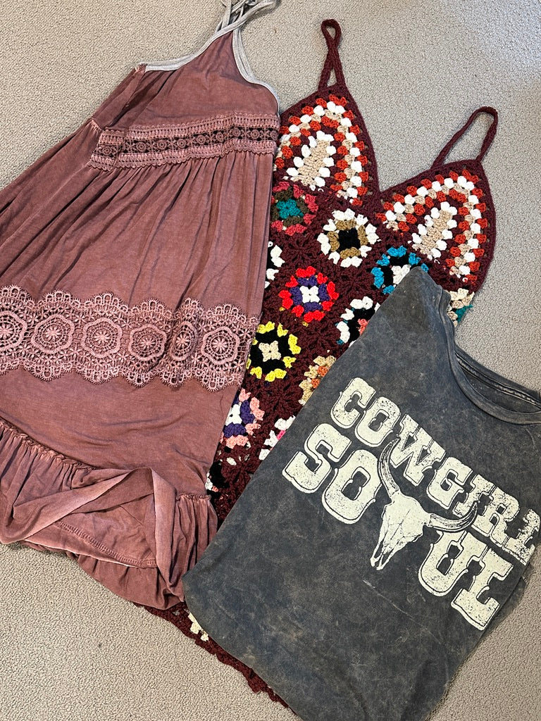 Up Cycled Cowgirl Soul Crochet Tunic