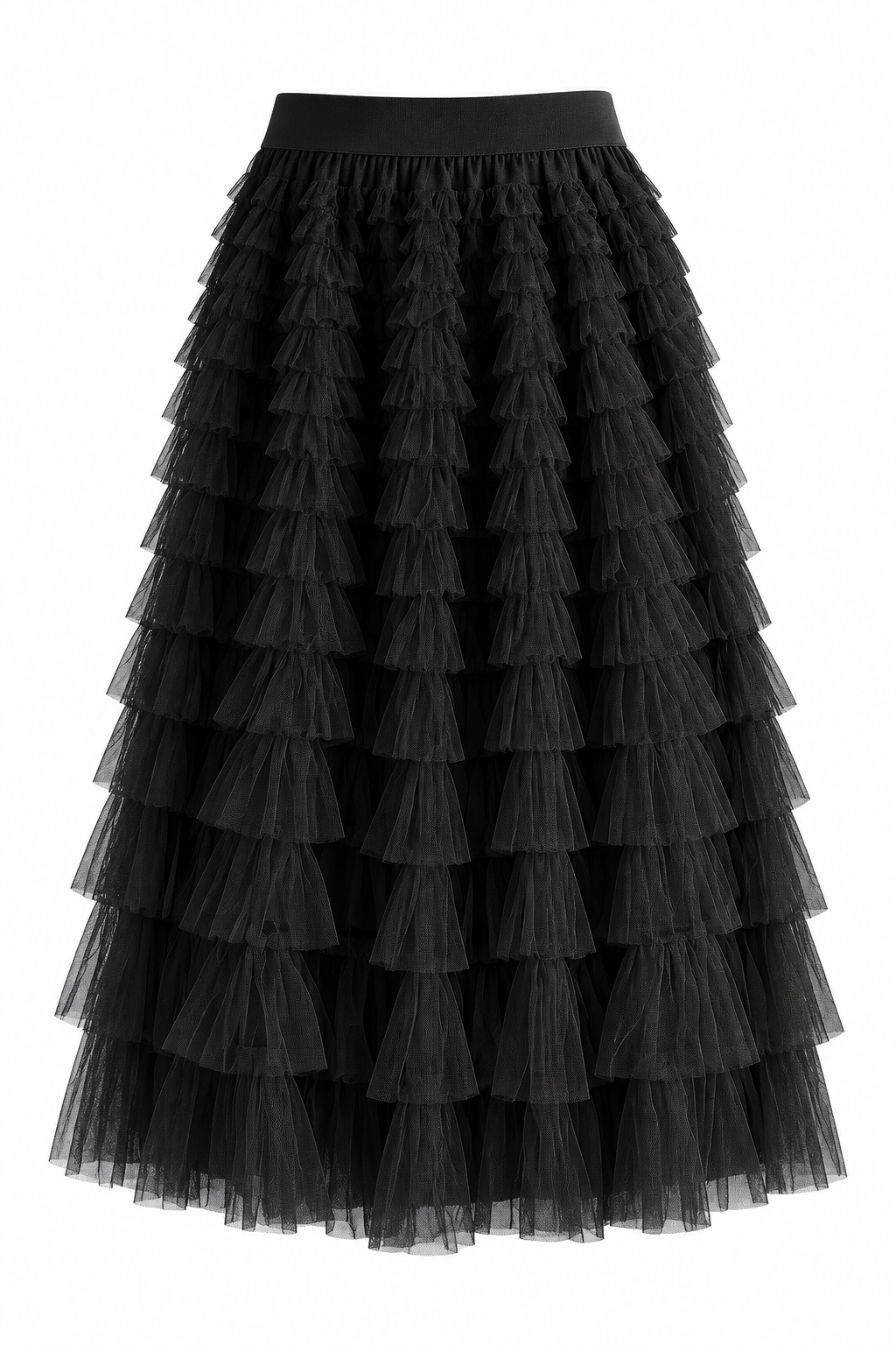 Sized Ruffled Tulle Skirt-9912