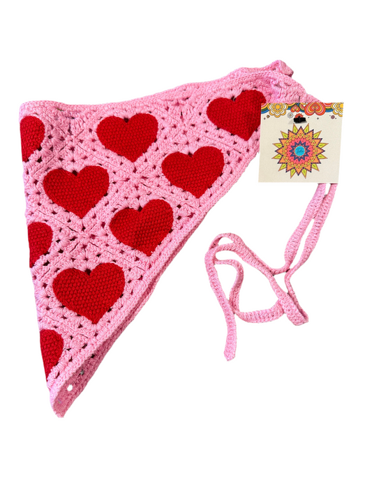 Hearts Crochet Bandana