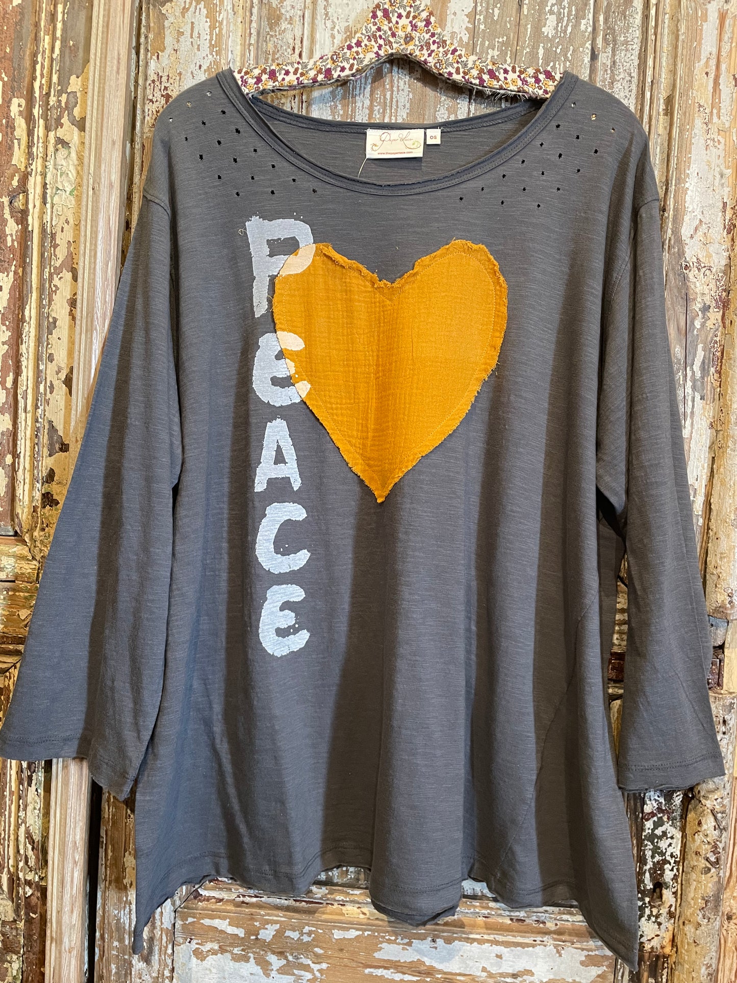 Peaceful Heart Distressed Tee-9837