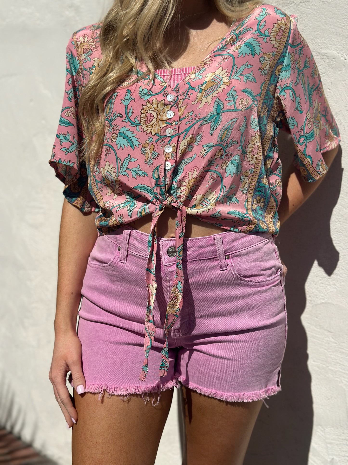 Boho Tie Front Top