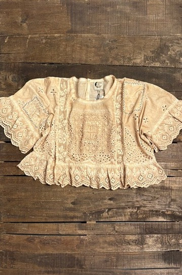 Softly Worn Eyelet Top