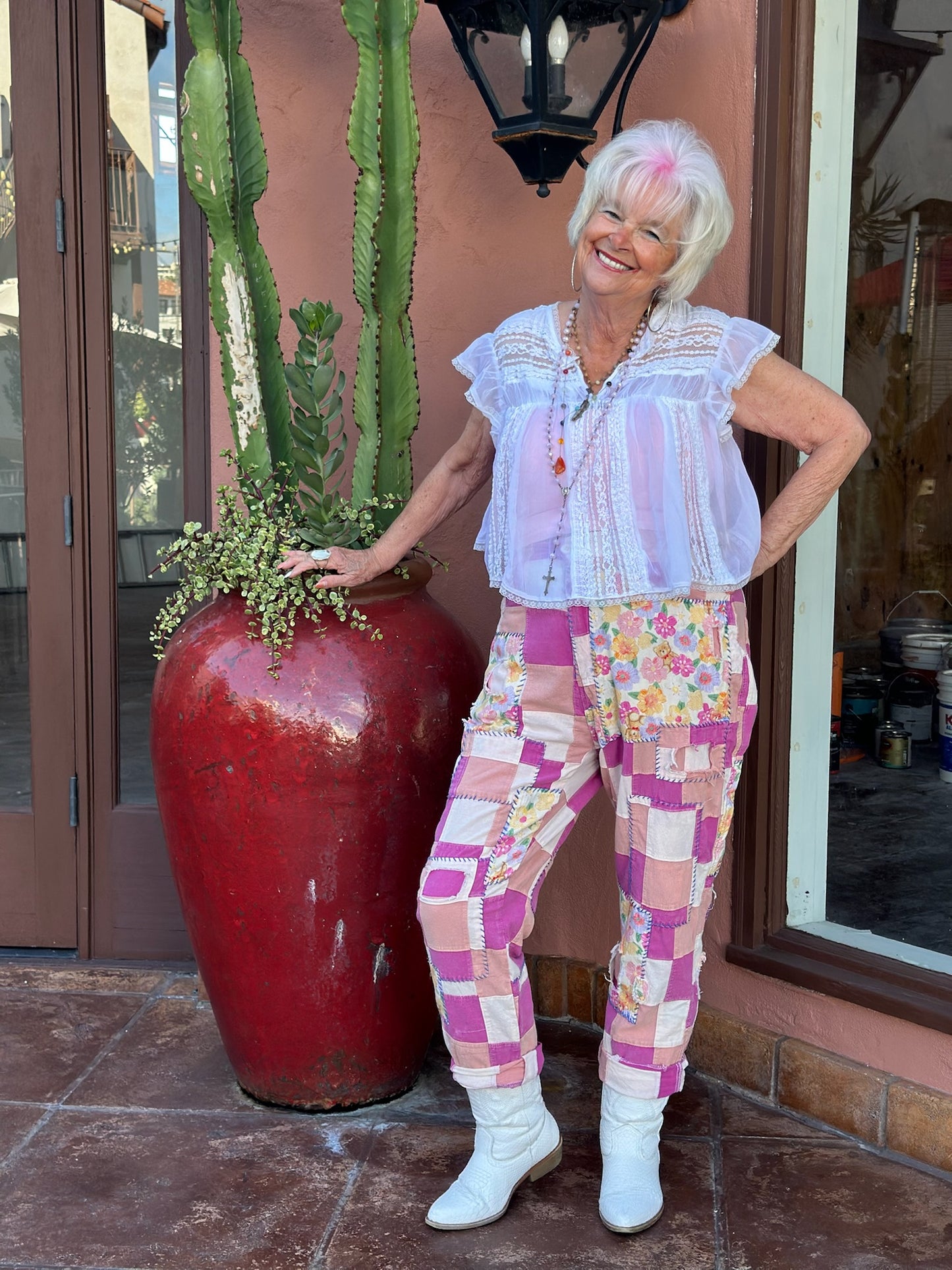 Pink Patched Pants