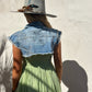 Cropped Cross Denim Shrug