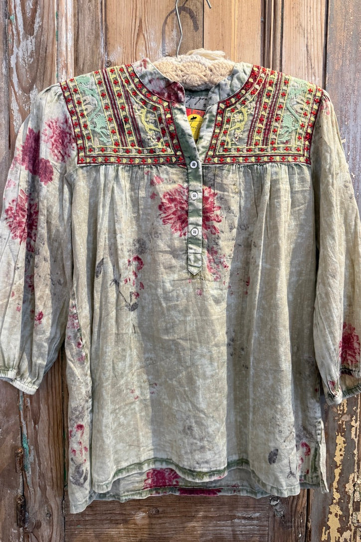 Embroidered Yoke Blouse