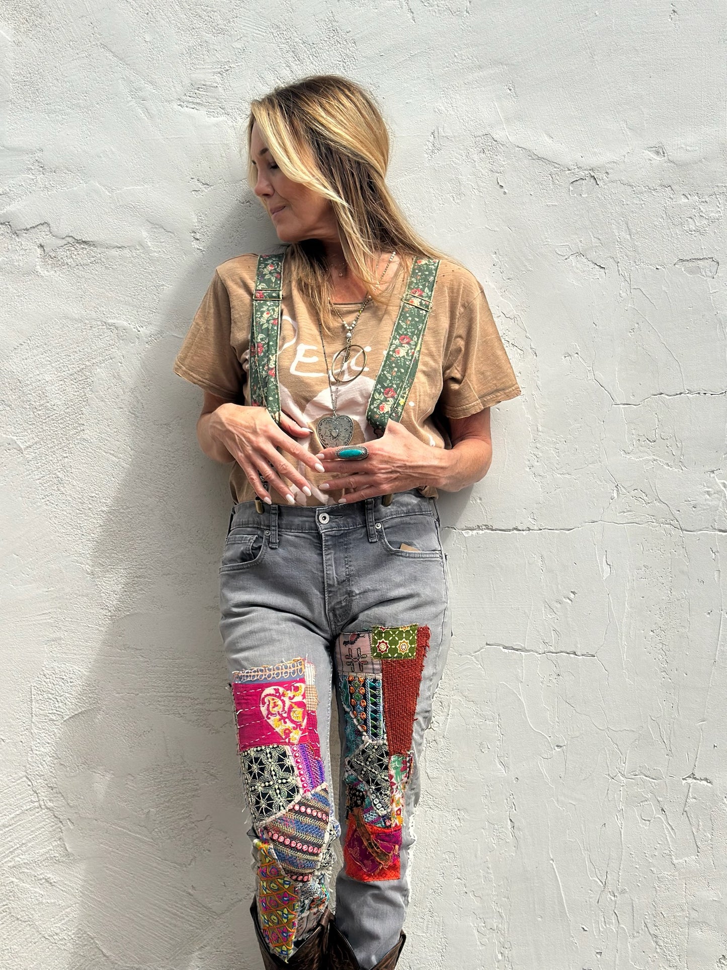 Up Cycled Patched Levis 3