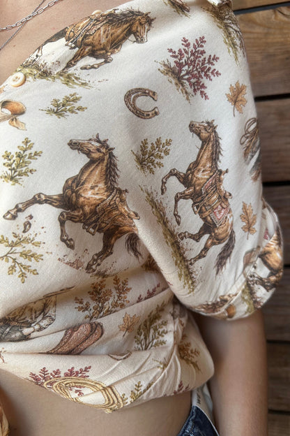 Horse Print Top
