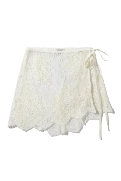 Asymetrical Lace Skirt Overlay