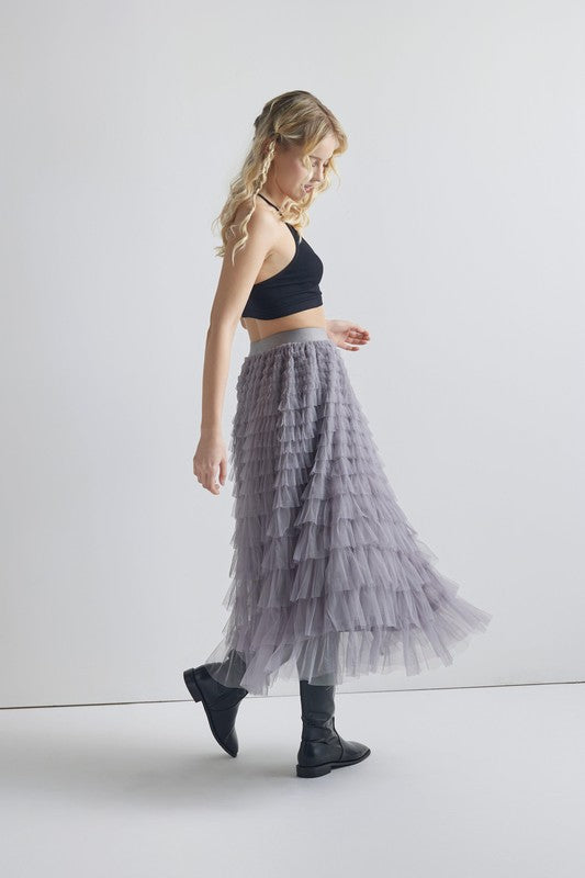 Sized Ruffled Tulle Skirt