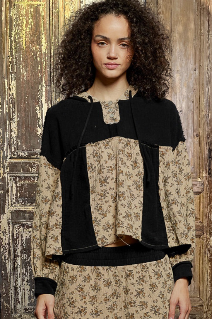 Floral Gauze Hoodie