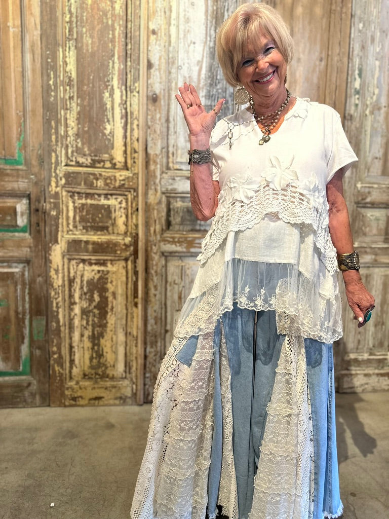 Up Cycled Crochet Tee