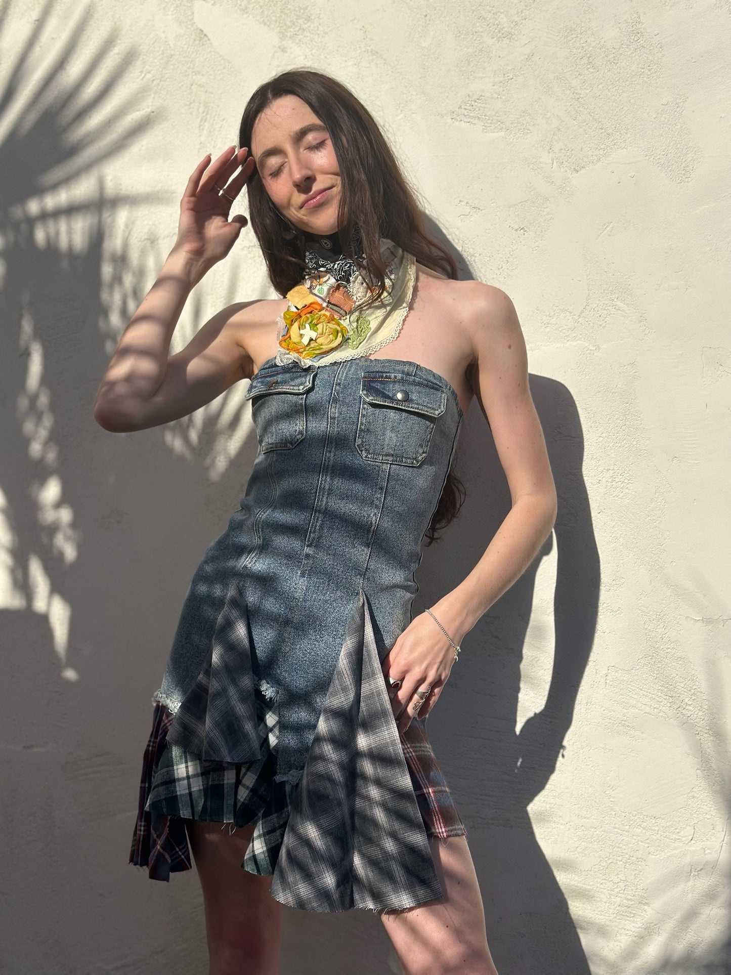 Strapless Flannel Dress