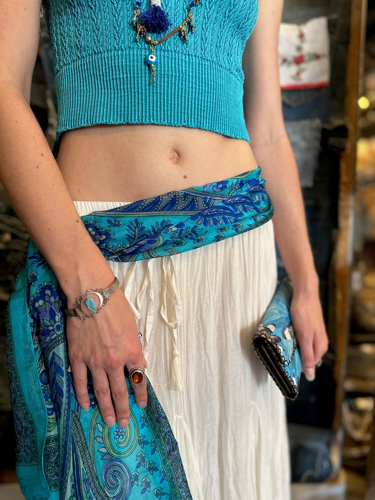 Cotton Long Flare Skirt