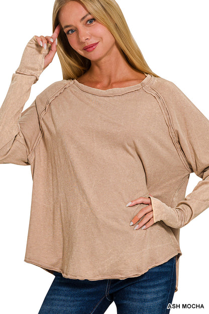 Thumbhole Scoop Top